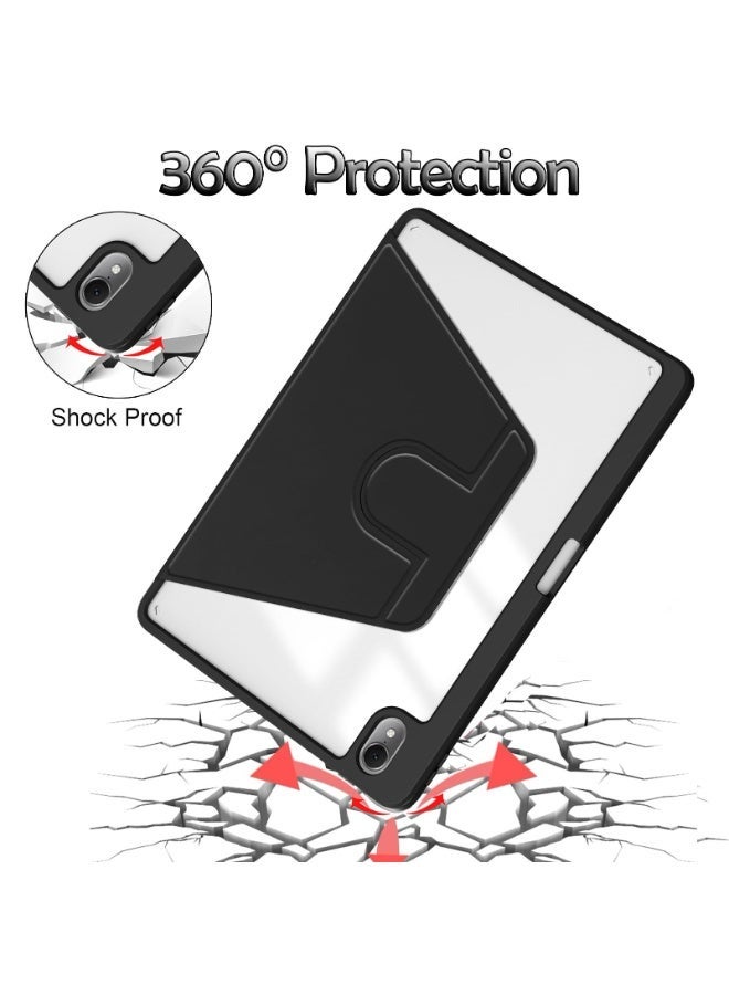 لـ Xiaomi Redmi Pad 2 11 بوصة 2025 غطاء الحالة ، حالة حماية اللوح ، تصميم دوران 360 درجة أكريليك ، إيقاظ / نوم تلقائي ، جلد ناعم ، أسود - Image 5